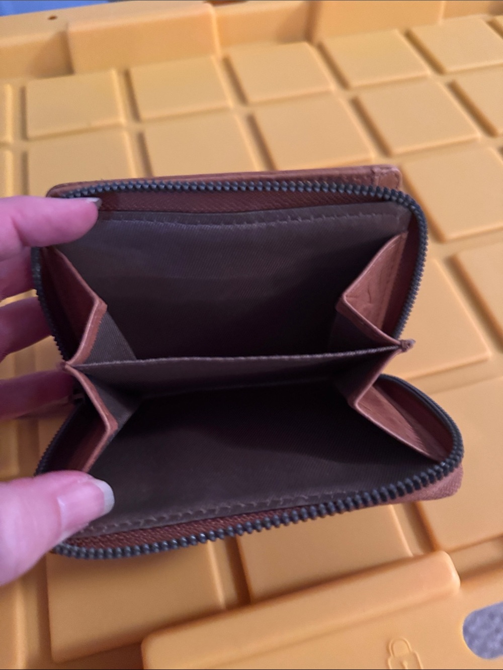 Brown Embossed Compact Wallet - Picture 5 of 6